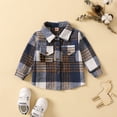 thumbnail image 5 of GYRATEDREAM 0-5T Little Kids Toddler Baby Boy Girl Shirt Jacket Plaid Long Sleeve Button Down Fall Flannel Shacket Coat Tops, 5 of 7