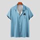thumbnail image 2 of Camisas de Manga Larga para Hombres Blusa Cómoda de Cuello de Impresión, Camisa Casual de Poliéster para Uso Diario, de Fiesta Y de Primavera de Verano, 2 of 4