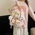 thumbnail image 2 of Weebloom Large School Backpack With Lunch Box Pencil Case For Kids Girls Cute 4Pcs Floral School Bags Set Cartoon Lightweight Travel Daypack Cute Bookbag Middle High School College White, 2 of 5