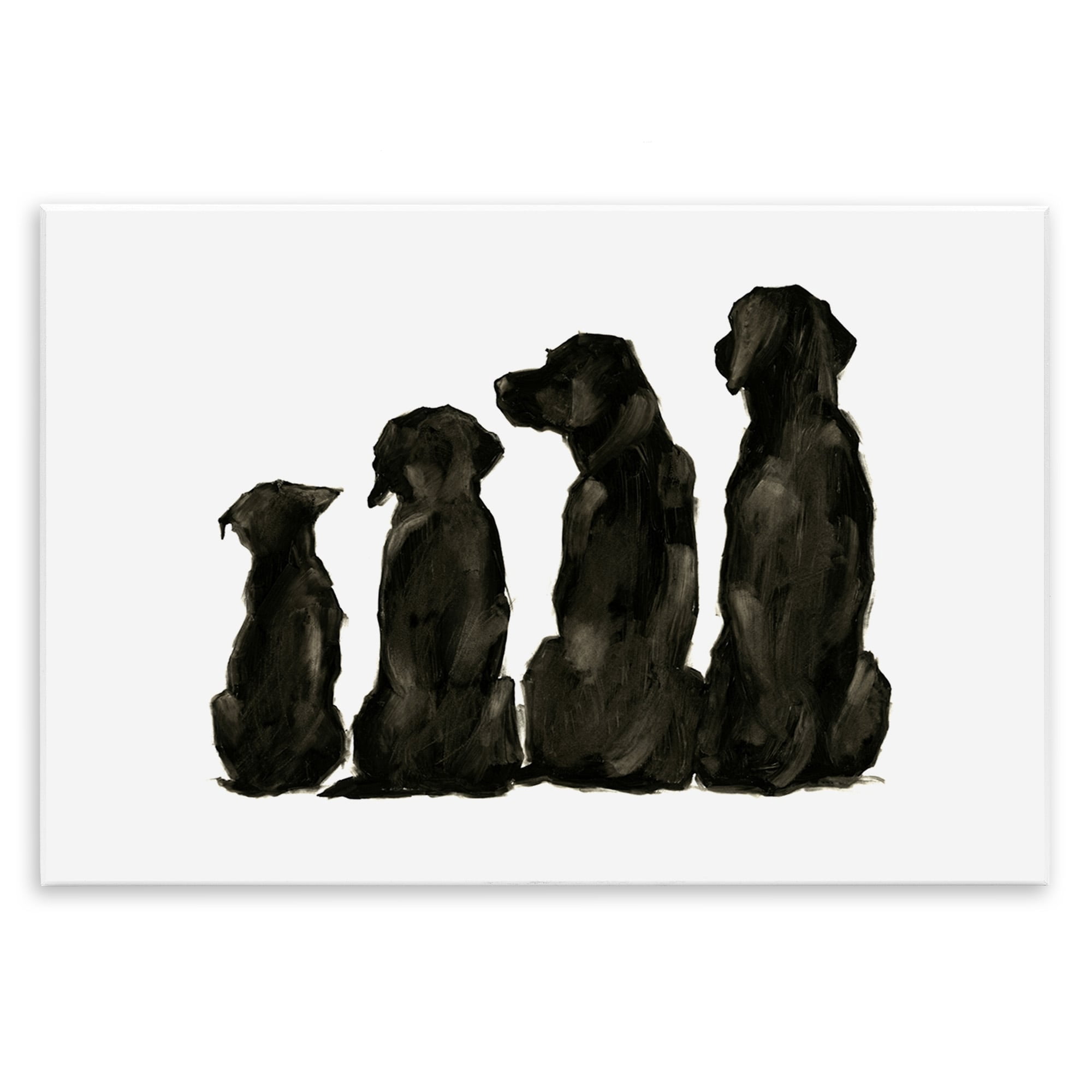 Stupell Industries Family Pet Silhouette Design Small Big Dogs Minimalist Design , 15 x 10, Design by Ethan Harper