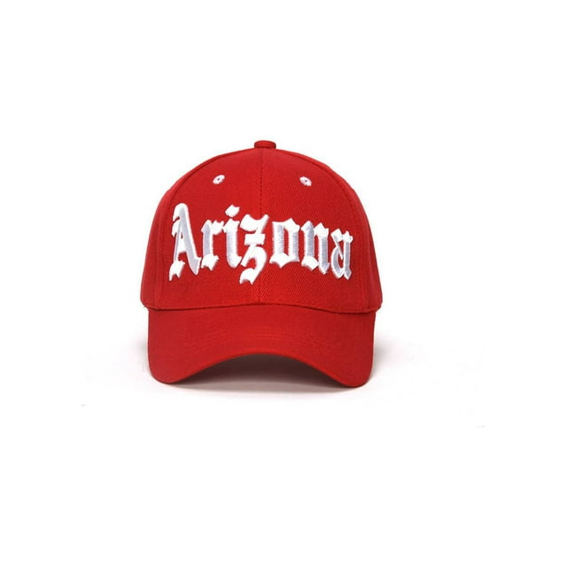 City Caps Olde English Adjustable Baseball Hat - Arizona - Red