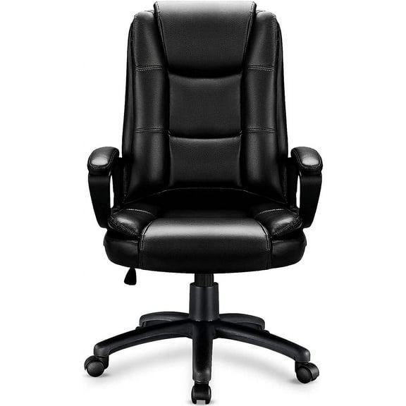 ZHIBO Big and Tall Office Chair, 400lb Capacity, High Back, Leather with Armrests