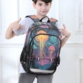 thumbnail image 6 of FORMRS Unisex School Backpack 17" Student Travel Bag with Laptop Compartment, Psychedelic Jellyfish, 6 of 7