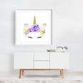 thumbnail image 2 of Cute Unicorn, Magical Unicorn, Fairy Tale, Girl Nursery - Illustration Watercolor Floral Fantasy Whimsical Pastel White Framed Wall Art Print 12 x 12 inches, 2 of 3