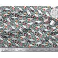 thumbnail image 2 of Soimoi Japan Crepe Satin Fabric Geometric & Dogs Patchwork Print Sewing Fabric Yard 42 Inch Wide, 2 of 3