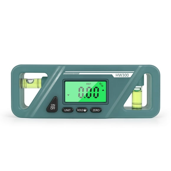 Graflsoa Digital Inclinometer with Magnetic Base, Green ABS Protractor, 0.05° Resolution, 4x90° & 2x180° Range, Includes AAA Batteries