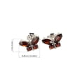 thumbnail image 3 of Bohemian Garnet Sterling Silver Butterflies Earrings, 3 of 7