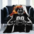 thumbnail image 6 of Custom Football Blanket with Name No. for Women Men, Personalized Cool Football Themed Design Printed Throw Blankets for Teens Adults Couch Bed, Giftable Blanket, 60"x 80", 6 of 6