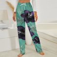 thumbnail image 3 of Tropical Peacock Floral Print Winter Female Pants Flannel High Waist Women Pants Lady Warm Straight Leg Plush Trousers, 3 of 7