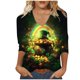thumbnail image 3 of TaTaai Women's Spring Holiday T-Shirt V-Neck 3/4 Sleeve Loose Fit St. Patrick's Day Printed Top Irish Theme Casual Modern Blouse Gift, 3 of 5