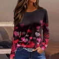 thumbnail image 4 of MuXiKeJi Clothes Womens 3/4 Sleeve V Neck T-Shirts Valentina's Day Spring Shirts Love Heart Graphic Tee Tops, 4 of 5