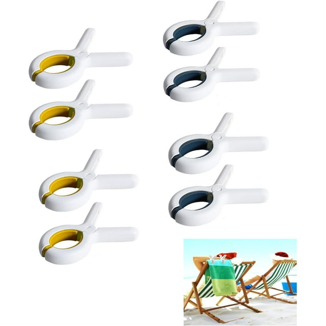 czcpp-8PCS Beach Towel Clips, Towel Clips for Sun Loungers Large Beach Towel Clips Strong Grip Clothes Pegs Non-Slip Towel Pegs for Sun Lounger Washing Line Laundry Pool Chairs Sunbeds