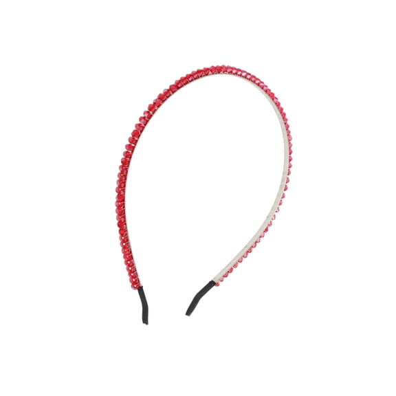 Vocoste Rhinestone Headband Faux Crystal Hair Hoop Hairband for Women Red