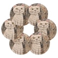 thumbnail image 2 of White Cat in Wall 6 Pcs Drink Coasters with Holder Absorbent Coasters Woven Coasters for Drinks Table Desk Protection Home Decor, 2 of 7