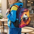 thumbnail image 2 of KUIFORTI Fire Football Boys Backpack Kids School Bag Durable Polyester Adjustable Straps Multiple Storage Pockets for Preschool Kindergarten Back to School Supplies, 2 of 7