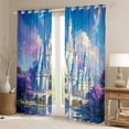 thumbnail image 3 of Feelyou 3D Western Castle Black Out Curtains for Kids, Dreamy Stars Galaxy Curtains Pack of 2 (42x63 Each), Kawaii Princess Bedroom Curtains, Black Out Curtains Decor, 3 of 7