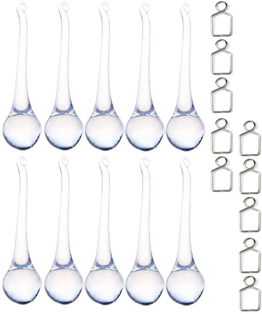 10PCS Sky Blue Crystal Chandelier Waterdrop Prisms Window Decor DIY Parts 150mm 