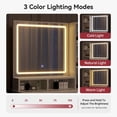 thumbnail image 4 of Oneinmil White Vanity Desk with Mirror and Lights, 3 Lighting Modes,Makeup Vanity Table Set with Charging Station and Storage, No Chair, 4 of 6