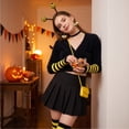 thumbnail image 6 of IAJDKMEK Halloween Striped Over The Knee Socks - Matching Gloves Set Party Socks, 6 of 7