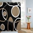 thumbnail image 4 of Shower Curtains for Bathroom, Black Brown Waterproof Fabric Shower Curtain, White Circle Modern Minimalist Geometric Decorative Bathroom Curtain for Bathtub, 36"x72", No Hooks Included, 4 of 9