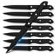 thumbnail image 1 of Myvit Steak Knives Juego de 8, Cuchillos de Pan Dentados Negros de Acero Inoxidable con Alto Contenido de Carbono, Juegos de Cubiertos de Cocina, Cuchillos de Carne para Cena para Fiesta en Casa, 1 of 7