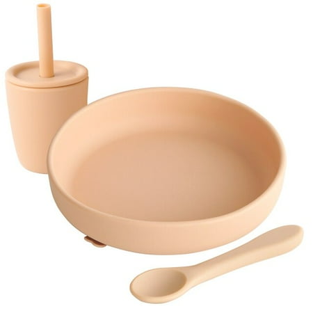 

QWZNDZG Baby Silicone Dinner Plate Suction Tableware Test Tube Cup Child Feeding Set Disc Newborn Supplies Baby Shower Gift BPA Free