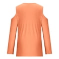 thumbnail image 3 of SHTXOZHI Cold Shoulder Tops for Women Long Sleeve V Neck Fall Blouses Criss Cross Trendy Shirts, 3 of 5