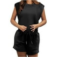 thumbnail image 6 of IROINNID Casual Short Jumpsuits for Women Summer Casual Dressy Tshirt Sleeveless Short Pants Jumpsuit Beach Vacation Outfit Clothes(Black,XL), 6 of 9