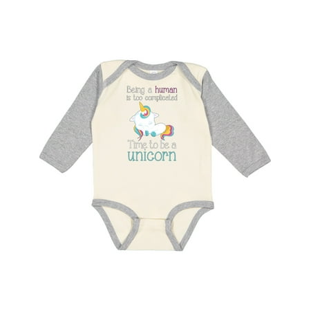 

Inktastic Time to be a unicorn Gift Baby Girl Long Sleeve Bodysuit