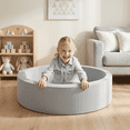 thumbnail image 2 of SweHouse Foam Ball Pit for Toddlers & Babies, Large Soft Round Playpen with Memory Sponge, Indoor Outdoor Kiddie Ball Pool Play Space, Ideal Gift for Infants Boys & Girls (Grey, Balls Not Included), 2 of 9