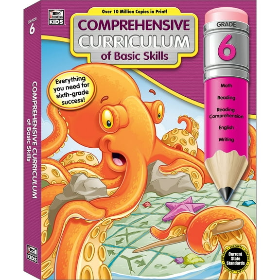 Thinking Kids Comprehensive Curriculum of Basic Skills Workbook (544) Grade 6