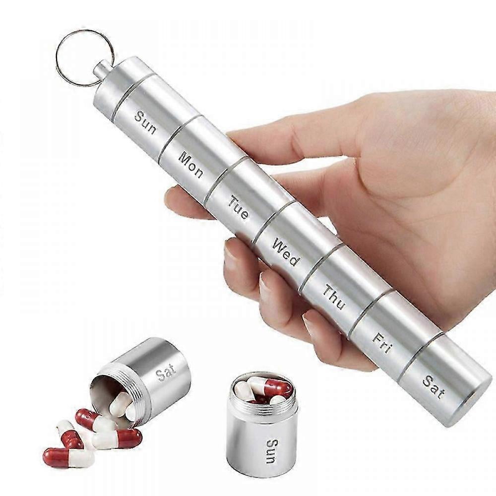 7 Days Split Metal Pill Box Sealed And Waterproof Medicine Bottle Storage Pill Organizer