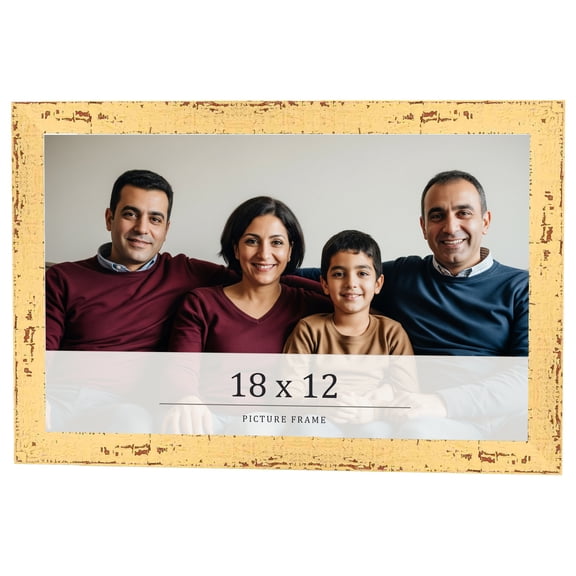 18x12 Frame Yellow Real Wood Picture Frame Width 1.25 inches | Interior Frame Depth 0.5 inches |
