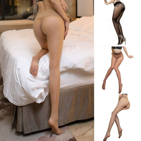 

Biplut See-through Eyecatching Women Pantyhose Seamless Footed Tights Thin Stretchy Stockings