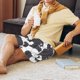 thumbnail image 5 of Balery Black And White Sheeps Pantalones cortos de pijama de punto de algodón para hombre con cinturilla y bolsillos-Medium, 5 of 6