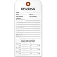 thumbnail image 2 of "Evidence" and"Chain of Custody" Tag, 6.25" x 3.125" Durable White Cardstock with Reinforced Hole, Pre-Wired - Pack of 100 Tags, 2 of 2