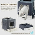 thumbnail image 2 of Cat Litter Box with Lid, Foldable Enclosed Covered Top Entry Kitten Litter Boxes for Growing Cats, Drawer Type Kitty Toilet with in/Out Front Door, 2 of 7