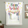 thumbnail image 2 of Happy Birthday Tie Up Curtain Valance for Window, Adjustable Rod Pocket Window Curtains Shades, Colorful Star Funny Celebration Light Filtering Valance Drapes for Kitchen Living Room Bedroom 42"x63", 2 of 9
