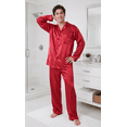 thumbnail image 3 of Up2date Fashion Pajamas Set Mens Silky Satin Pajamas Long Sleeve Loungewear 2-Piece Sleepwear Button-Down PJ with Long Pants, 3 of 4