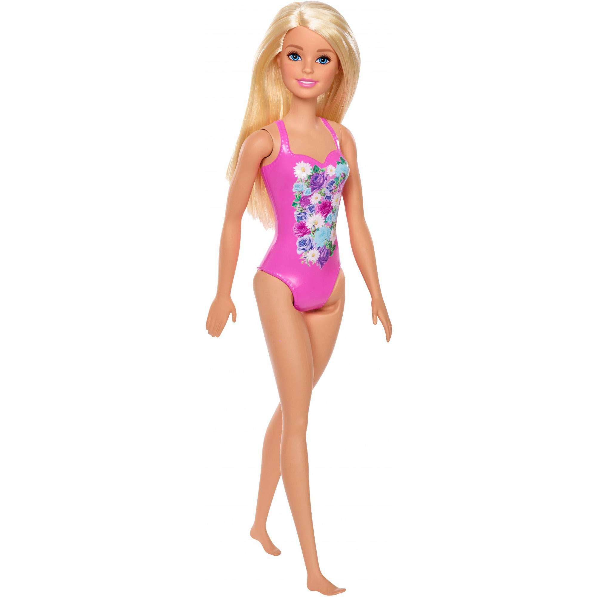 Beach Barbie 1 Piece Long Sleeve Swimsuit - Pink