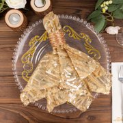 Efavormart Champagne Wave Embroidered Sequin Mesh Dinner Napkin, Reusable Decorative Napkin - 20x20