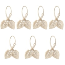 FRCOLOR  7 Pcs Curtain Tie Rope Outdoor Curtains Leaf Backs for Pleat Bohemian Decor Beige