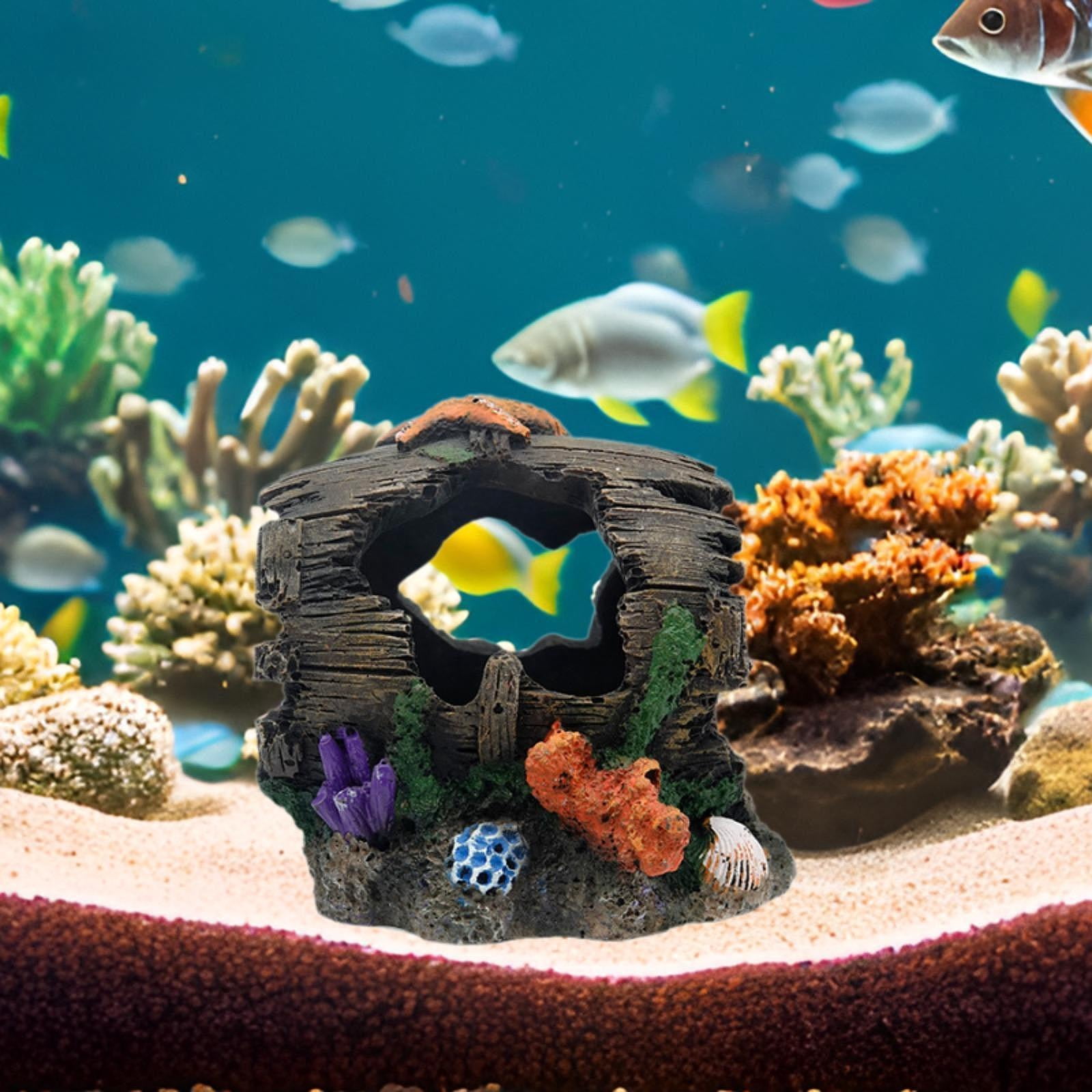 EHJRE Aquarium Decorations for Fish Cave, Resin, Landscaping Crafts, Fish Garden, Pond, Barrel Decor, Barrel, Barrel, Barrel Decor, Barrel, Barrel Decor