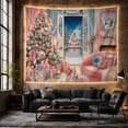 thumbnail image 6 of Pink Decorated Tree In Cozy Bedroom Window Scene, Dreamy Vintage Style for Festive Decor Lovers, Seasonal Wall Art, Christmas Gift Tapestry Wall Hanging for Bedroom and Living Room, 6 of 7