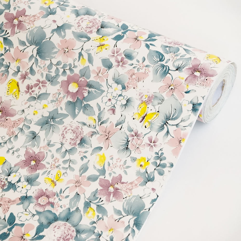 Blooming Flowers Vinyl SelfAdhesive Wallpaper Prepasted Wall Decor