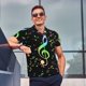 thumbnail image 4 of Fotbe Music Notes Camiseta Polo de Golf para Hombre con Estampado – Camisa Deportiva Transpirable con Cuello Abotonado-Small, 4 of 6