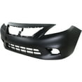 thumbnail image 2 of Geelife Front Bumper Cover For Nissan 2012-2014 Versa Sedan w/ fog lamp holes Primed, 2 of 9