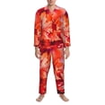 thumbnail image 3 of Naloa Autumn Maple Leaves Men’s Pajamas Set - Long Sleeve Button Down Sleep Shirt and Pajama Bottoms Sleepwear Set-XX-Large, 3 of 7
