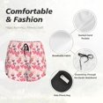 thumbnail image 4 of Balery Summer Flamingo Pantalones cortos deportivos para mujer con forro y dos bolsillos, elásticos, para entrenamiento, gimnasio, yoga-Small, 4 of 7