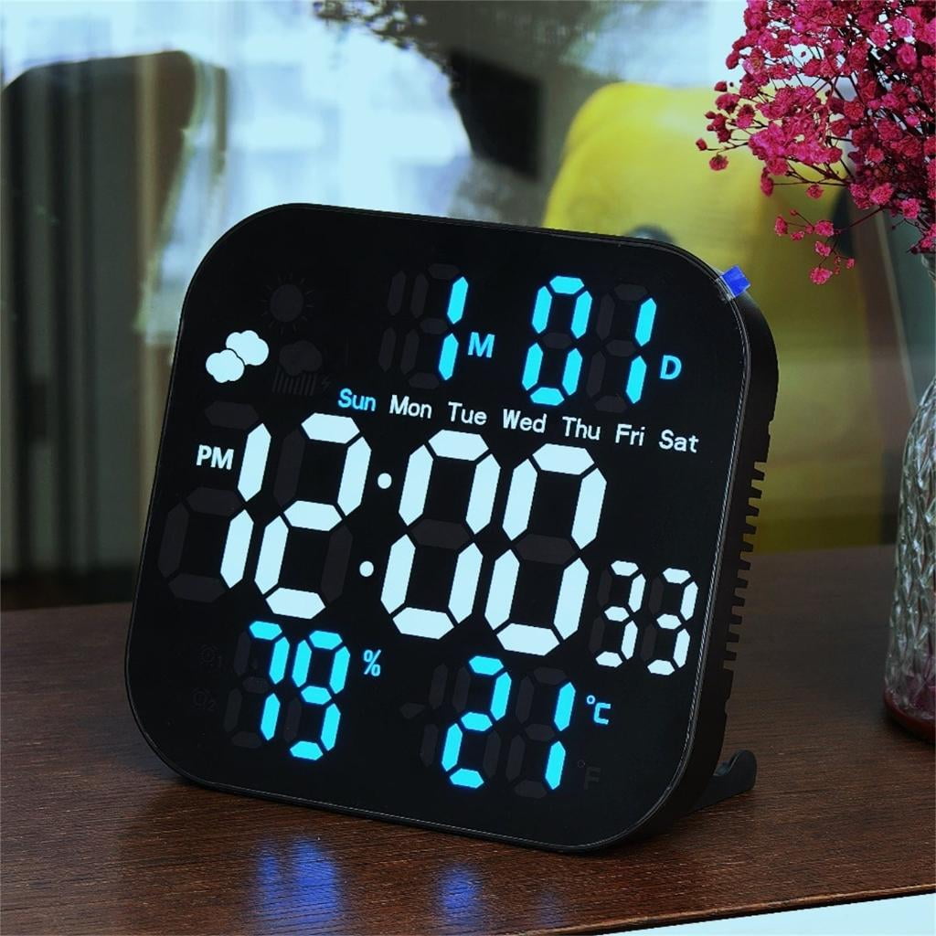 Giaone Large Display Digital Alarm Clock Bedroom Desck Clock with Date Table Clocks